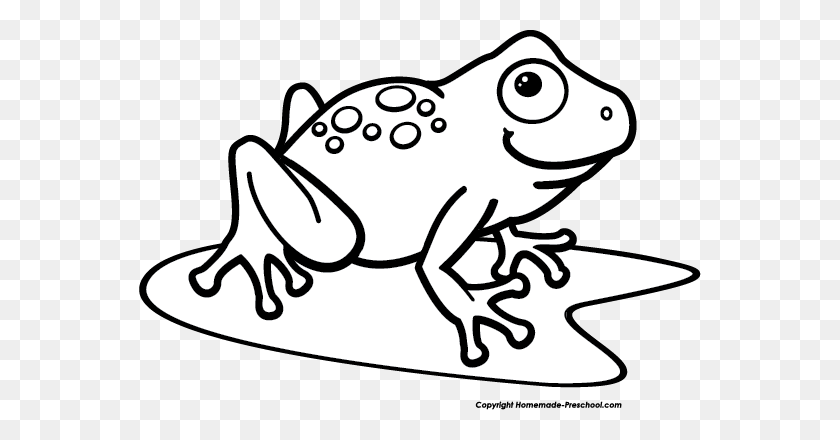 562x380 Line Clipart Frog - Clipart De Septiembre En Blanco Y Negro
