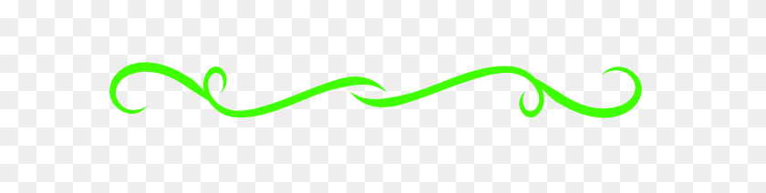 600x152 Line Clipart Green - Clip Art Green Swirls