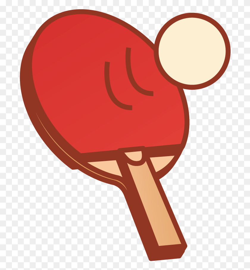 710x846 Line Clipart Ping Pong Paletas Conjuntos Raqueta De Dibujos Animados De Tenis De Mesa - Raqueta De Tenis Y Clipart De Pelota