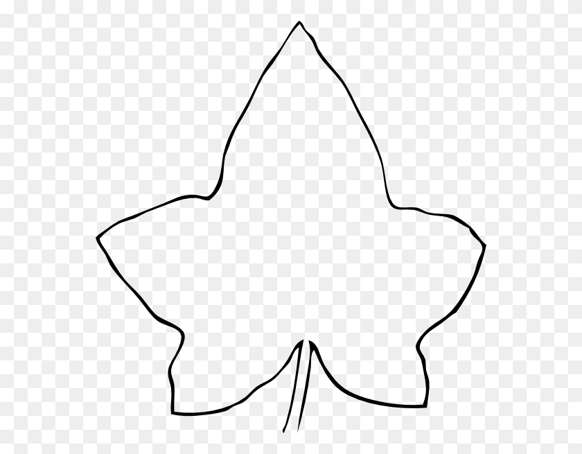 564x595 Line Drawing Leaf Clip Art - Oak Clipart