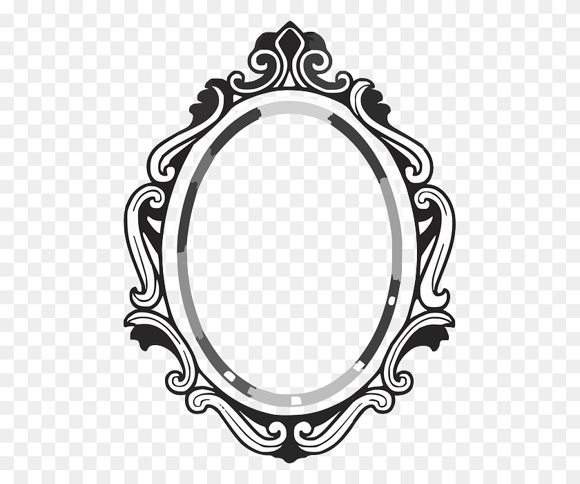 481x640 Line Drawing Mirror Frame - Silver Crown Clipart