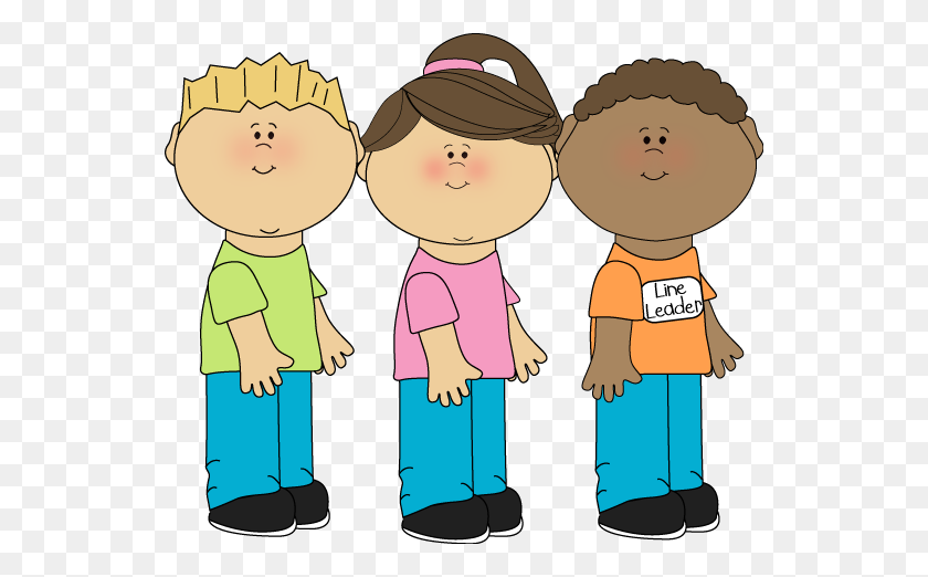 542x462 Line Leader Clipart - Kids In Line Clipart