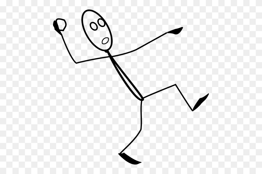 500x500 Line Man Throwing A Stone Vector Image - Throw Clipart