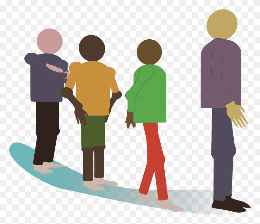 2393x2036 Line Of People Clipart - Diverse Family Clipart