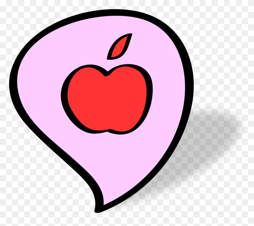 850x750 Línea Pink M Heart - Manzana Con Corazón Clipart