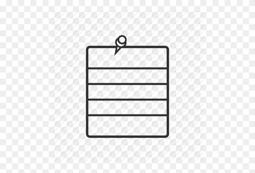 512x512 Lined Paper, Message, Note, Posted Message, Scratch Pad, Tack Icon - Lined Paper PNG