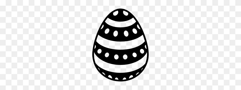 256x256 Lines, Food, Easter, Striped, Horizontal, Stripes, Egg, Eggs, Dots - Easter Eggs Clipart Black And White
