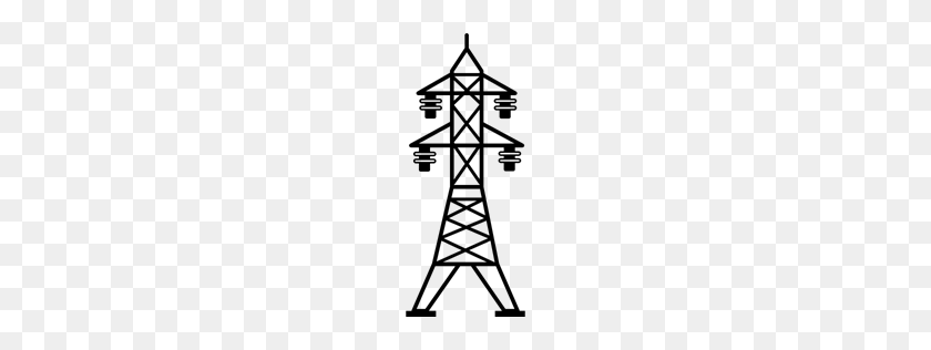 256x256 Líneas, Cuatro, Electricidad, Torres, Energía, Social, Aisladores, Línea - Torre Imágenes Prediseñadas En Blanco Y Negro