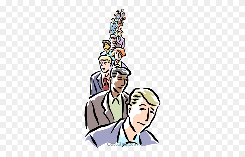 261x480 Lineup Of People Royalty Free Vector Clip Art Illustration - Line Up Clipart