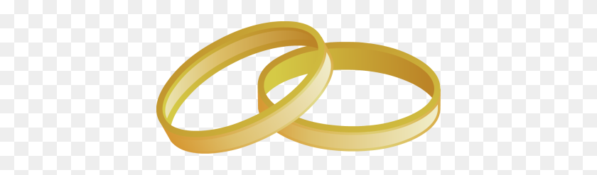 400x187 Linked Wedding Rings Clipart - Wedding Bands Clipart