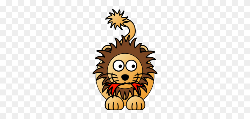 218x339 Lion Cartoon Drawing - Roaring Lion Clipart