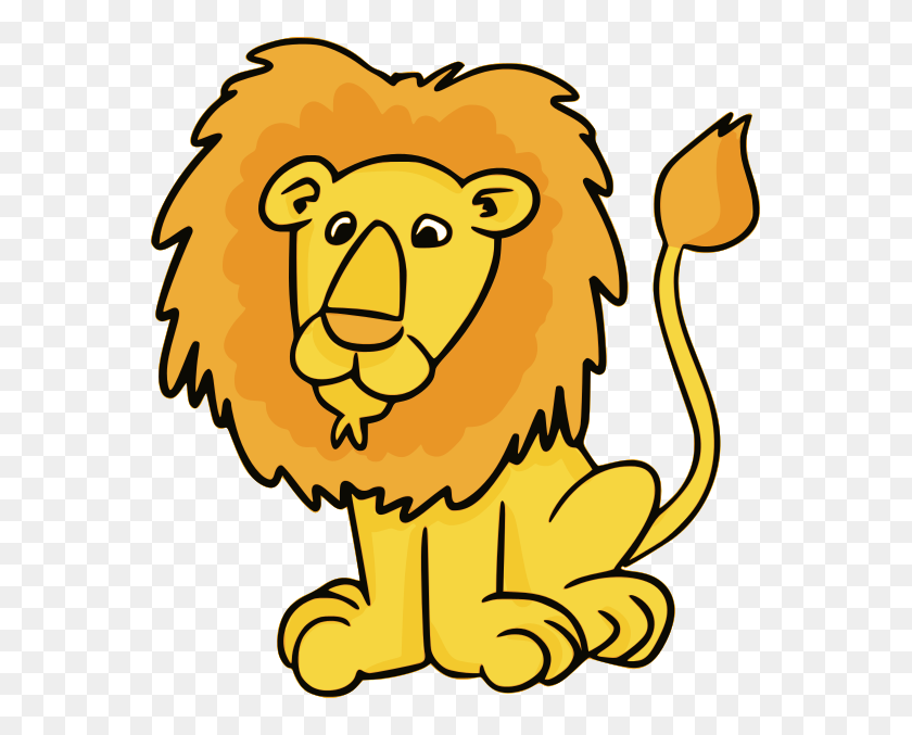 569x617 Lion Clipart School - Lion With Crown Clipart