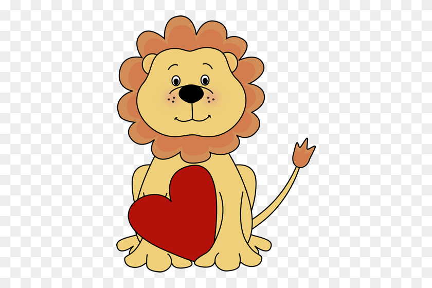 388x500 Lion Clipart Valentine - Valentines Images Clip Art