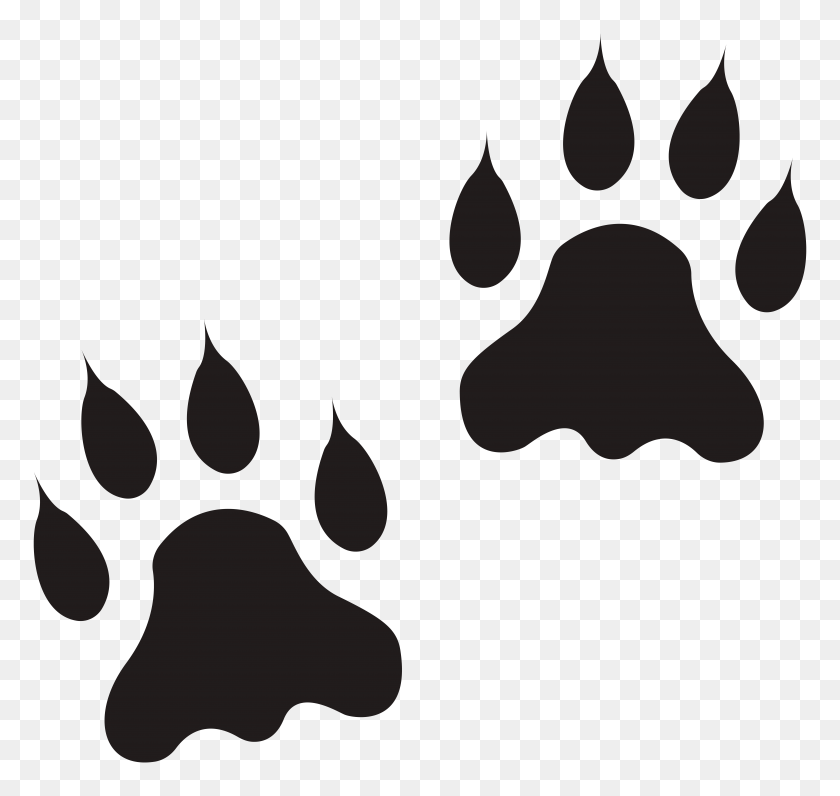8000x7556 Lion Dog Paw Cougar Clip Art - Dog Paw Clipart Black And White