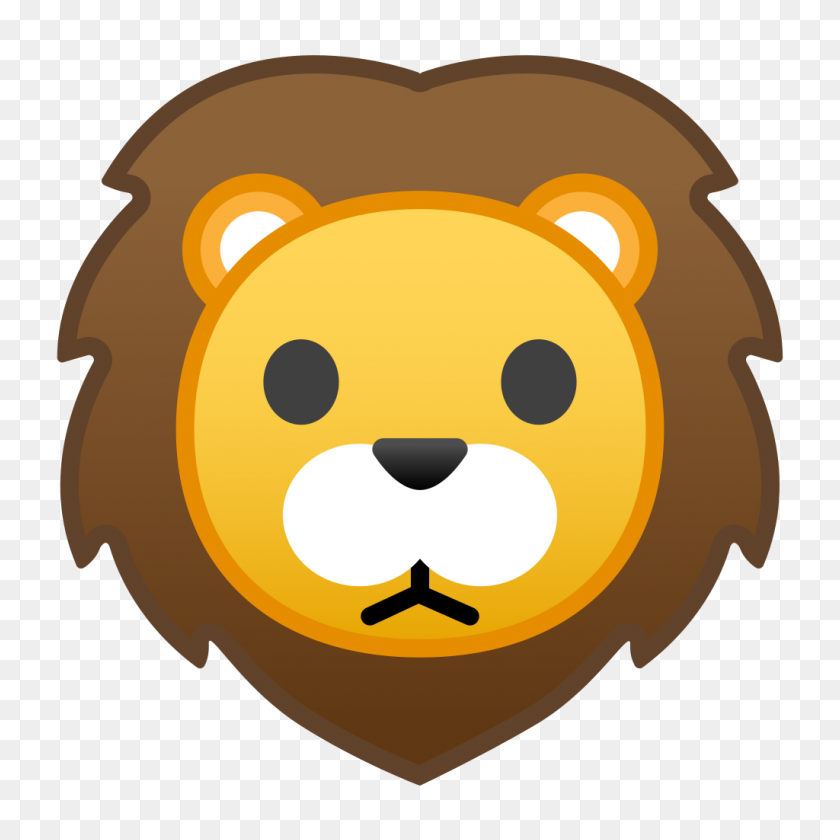 1024x1024 Значок Лицо Льва Ното Смайлики Животные Набор Иконок Природы Google - Лицо Льва Png