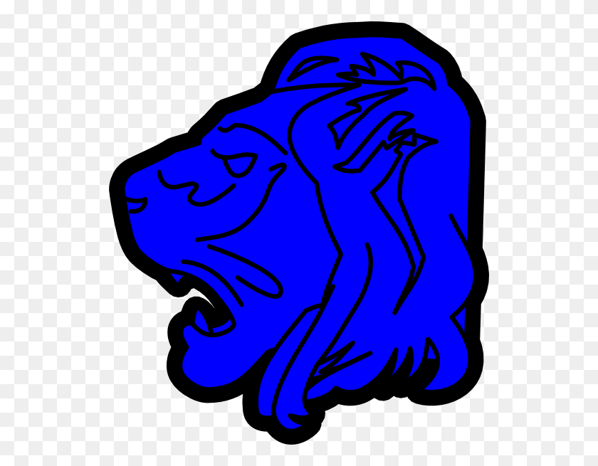 534x595 Lion Head Blue Clip Arts Download - Lion Head Clipart