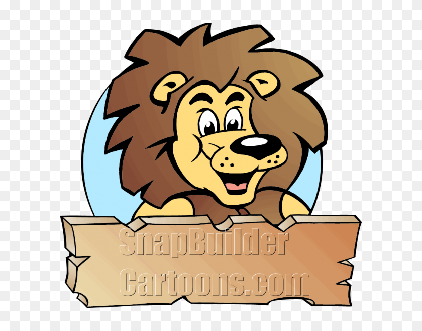 600x600 Lion King Head With Wood Plank Board - Wood Plank Clipart