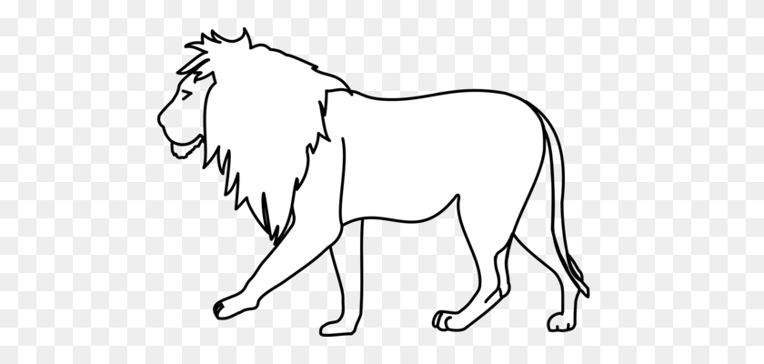 493x340 Lion Line Art Drawing Roar - Roar Clipart