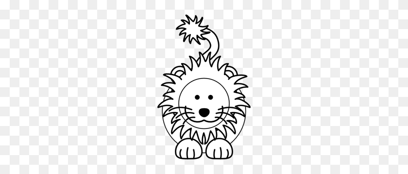 192x299 Lion Png Images, Icon, Cliparts - Lion Face Clipart Black And White