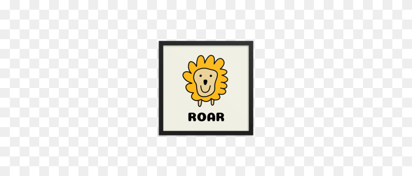 300x300 Lion Roar Póster Enmarcado The Happy Art Lab - Lion Roar Png