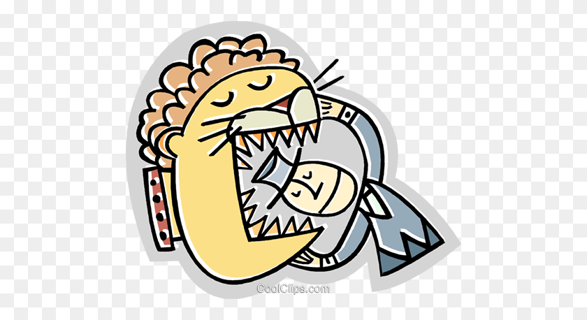 480x398 Lion Tamer With Lion Royalty Free Vector Clip Art Illustration - Lion Head Clipart