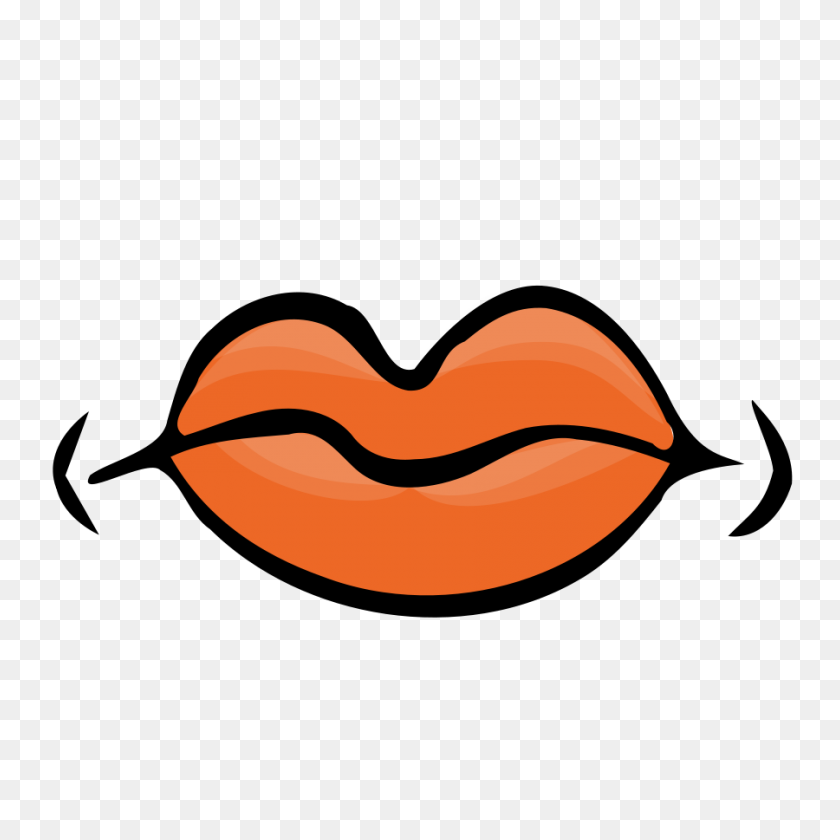 900x900 Lips Black And White Kissing Lips Black And White Clipart - Kiss Clipart Free