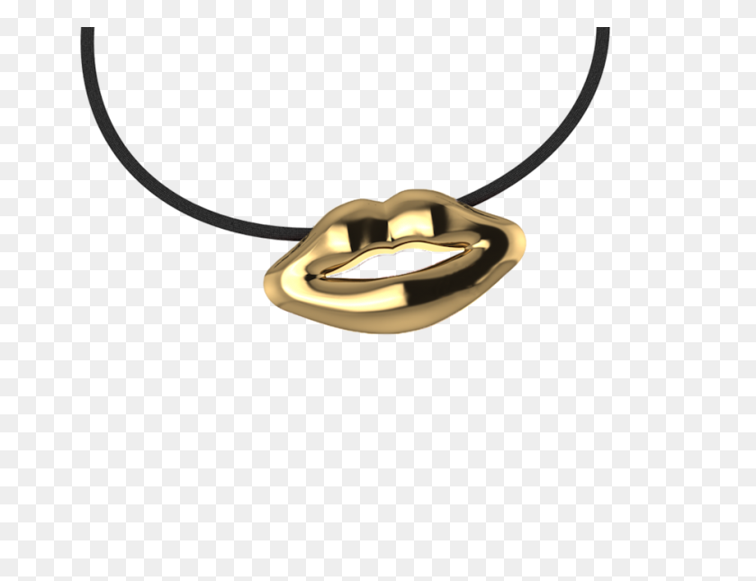 933x700 Lips Necklace Unisex Gampp Jewellery - Gold Lips PNG