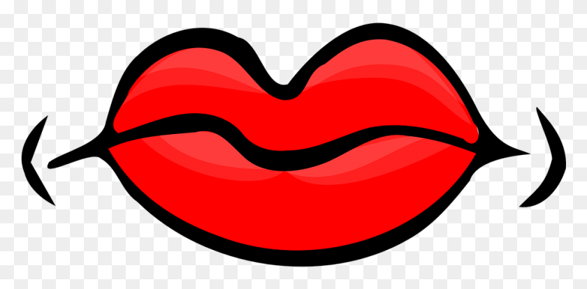 961x437 Lips Red Mouth Female Isolated Close Up Ca - Up Clipart