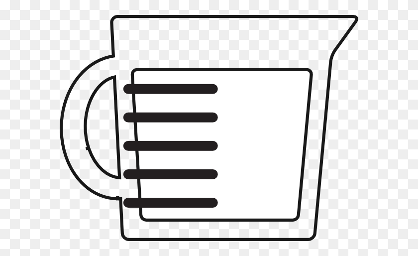 600x454 Liquid Measuring Cup Png, Clip Art For Web - Cup Black And White Clipart