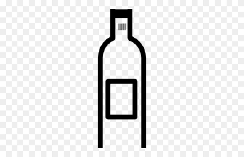 640x480 Ликер Клипарт Вино - Бутылка Вина Клипарт Черный И Белый