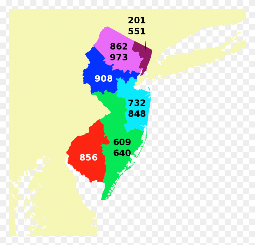 1200x1150 List Of New Jersey Area Codes - New Jersey PNG