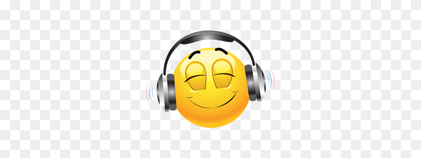256x256 Listening To Music Emoticon Emojis Emoticon - Music Emoji PNG