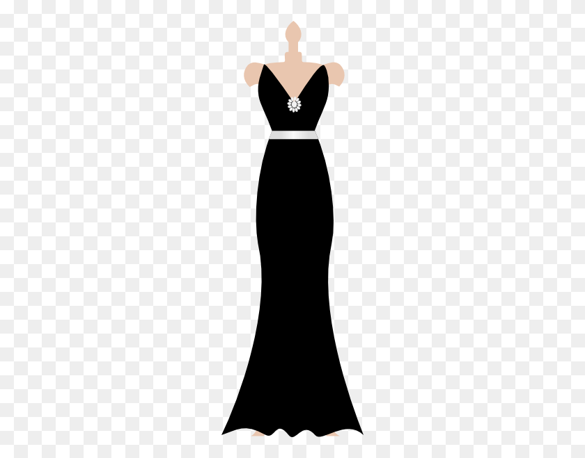 204x599 Little Black Dress Silhouette Clip Art Black Dress On Stand Clip - Stand Clipart