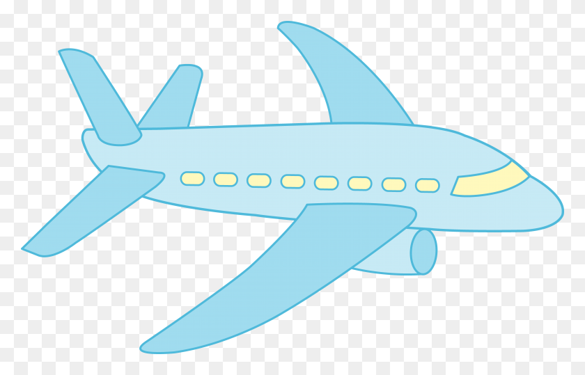 8669x5328 Little Blue Airplane - Avión Crash Clipart