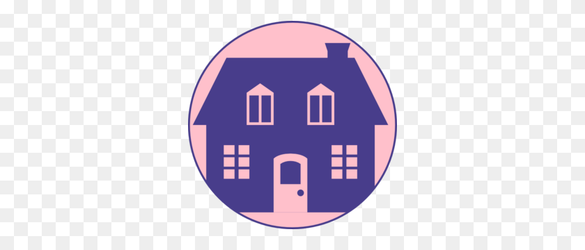 300x300 Little Blue House With Pink Background Clip Art - Little House Clipart