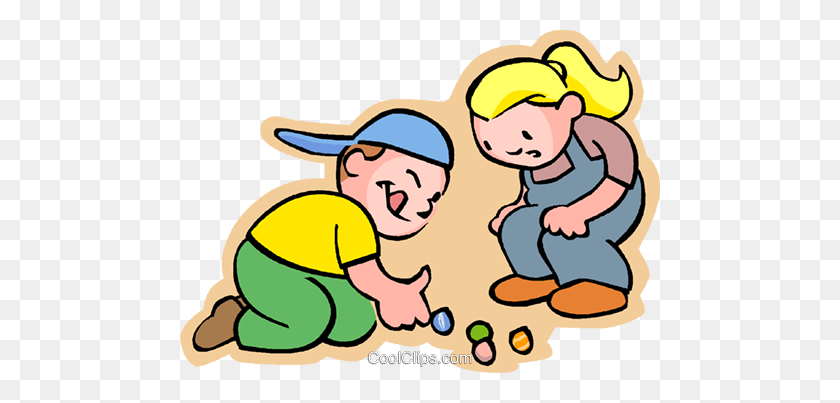 480x343 Little Boy And Girl With Marbles Royalty Free Vector Clip Art - Marble Clipart