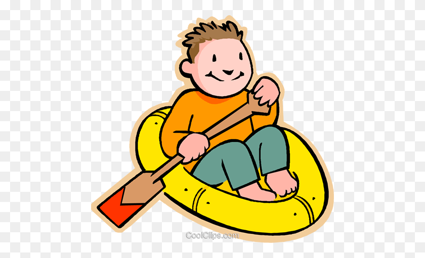 480x451 Little Boy In Rubber Raft Royalty Free Vector Clip Art - Raft Clipart