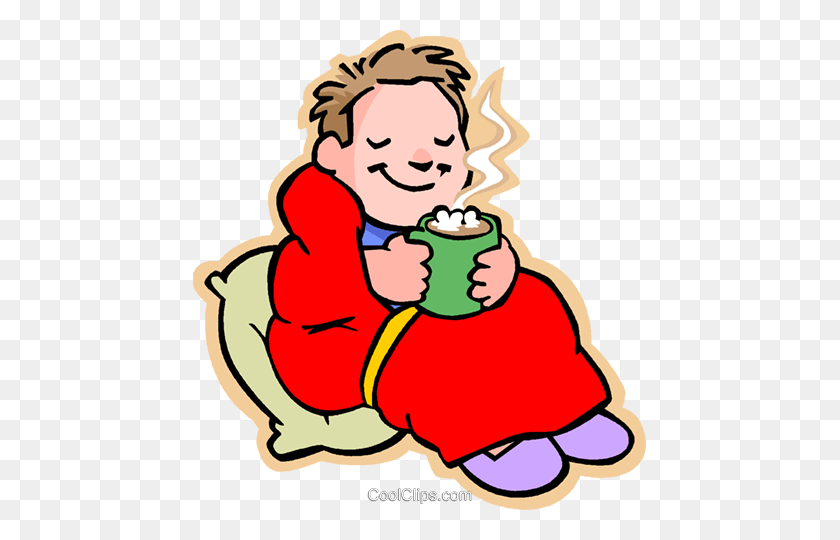 453x480 Little Boy With Hot Cup Of Chocolate Royalty Free Vector Clip Art - Hot Chocolate Clipart