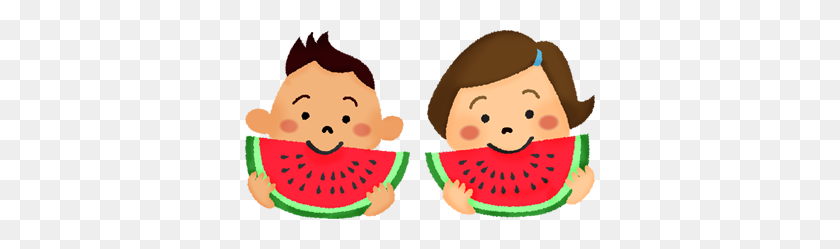 350x189 Little Children Eating Watermelon Free Clipart Illustrations - Childrens Faces Clip Art