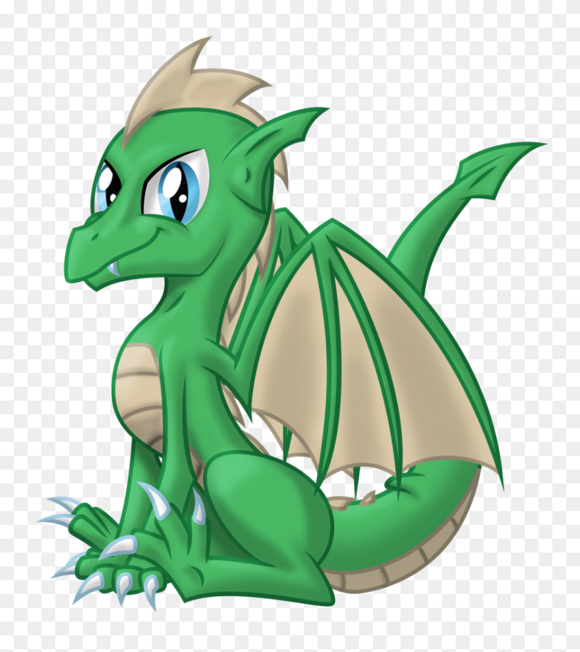 840x952 Little Dragon Clipart Green Dragon - Mythical Creatures Clipart