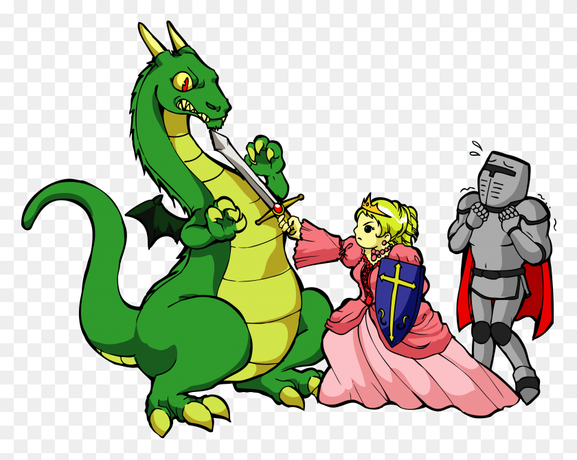3567x2794 El Pequeño Dragón De Imágenes Prediseñadas De La Princesa Dragón - La Princesa De Imágenes Prediseñadas