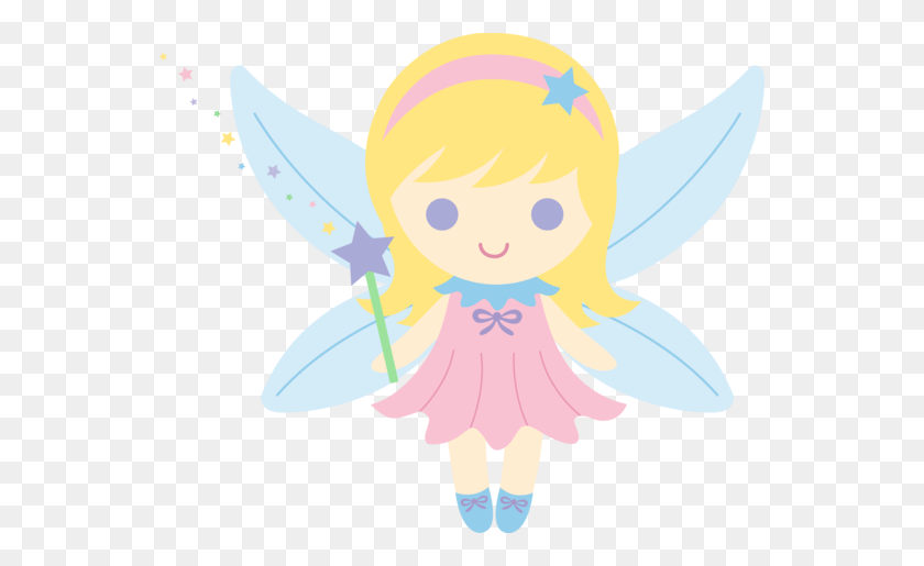 550x455 Little Fairy With Blonde Hair - Fairy Wand Clipart