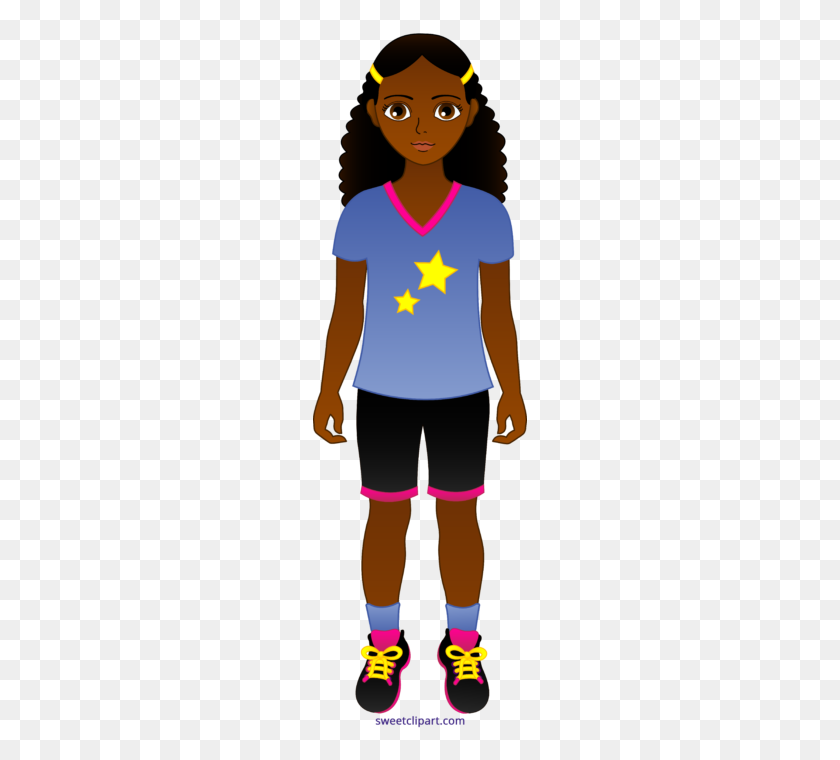 Little Girl African American Clipart - African American Clip Art