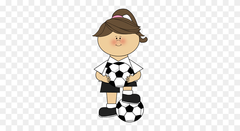 195x400 Little Girl Playing Soccer Clipart Clip Art Images - Pin Up Girl Clipart