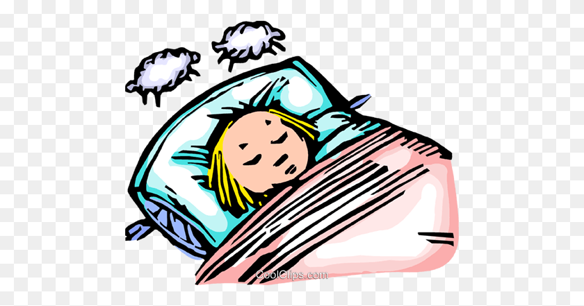 480x381 Little Girl Resting Counting Sheep Royalty Free Vector Clip Art - Counting Clipart