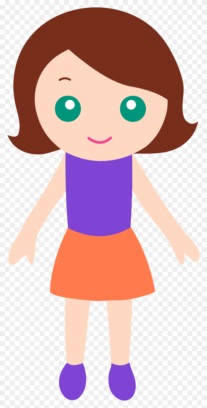 2854x5822 Little Girl With Brown Hair - Girl With Brown Hair Clipart
