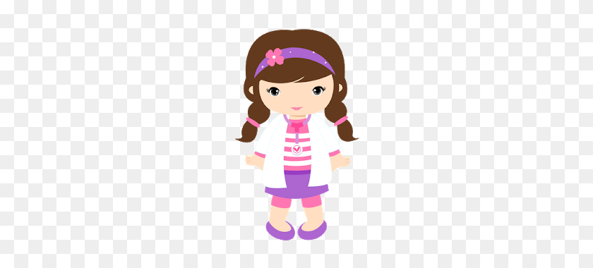 224x320 Little Girls Desguised As Doc Mcstuffins And Playing Clipart Oh - Doc Mcstuffins PNG