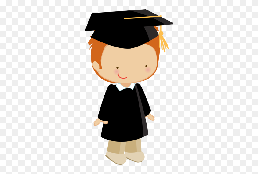 286x505 Little Graduates Boys - Clipart De Graduados Universitarios