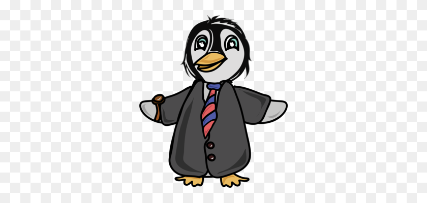 292x340 Little Penguin Book Reading Download - Puffin Clipart