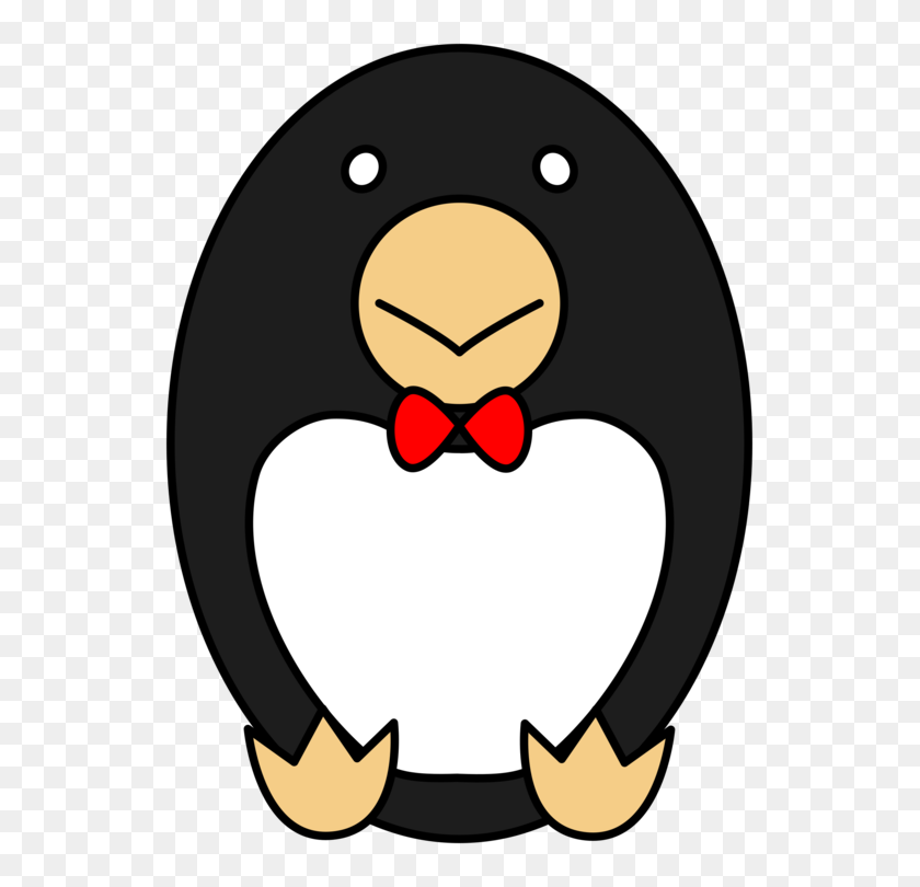 555x750 Little Penguin Bow Tie Bird Tux - Bow Tie Clipart Free